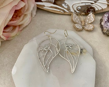 Abril - Sterling Silver and 14k Leaf Butterfly Earrings - Arteplata Jewelry Gallery