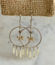 Millie - Sterling Silver Butterfly Circle tassels & Diamonds Earrings - Arteplata Jewelry Gallery