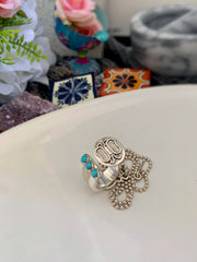 Andrea - Turquoise Sterling Silver Butterfly Open Ring. - Arteplata Jewelry Gallery